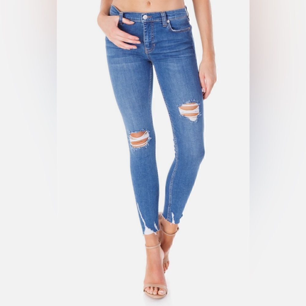 Free People Women’s Distressed Regular Fit Skinny Jeans Sz 27